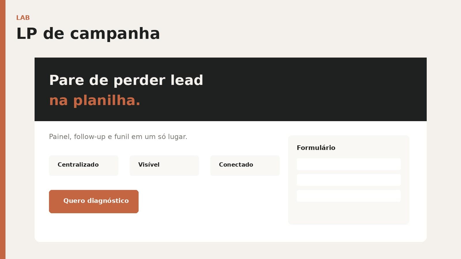 Ilustração de landing page de campanha com formulário